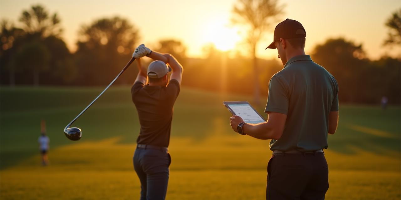 Un golfeur professionnel en pleine séance de fitting dans un studio moderne